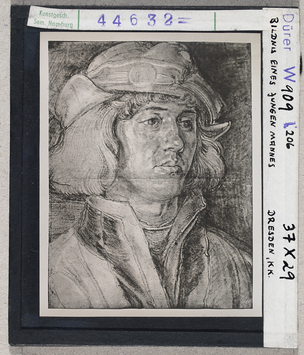 Vorschaubild Albrecht Dürer: Bildnis eines jungen Mannes. Dresden, Kupferstichkabinett 